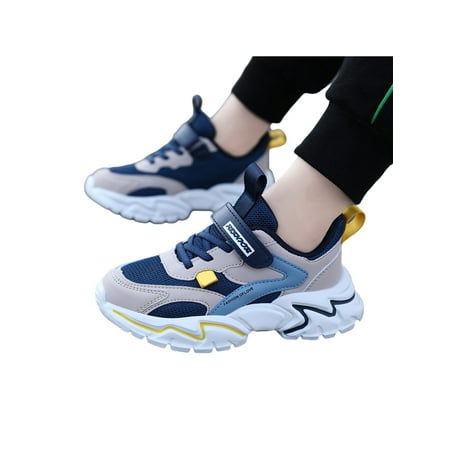 

SIMANLAN Children Comfort Low Top Trainers Walking Magic Tape Mesh Athletic Kids Gym Breathable