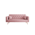 thumbnail image 5 of Tcbosik Convertible Sofa Bed, Modern Upholstered Velvet Couch with Adjustable Back, Loveseat for Bedroom, Living Room, Easy Assembly, Pink, 5 of 7