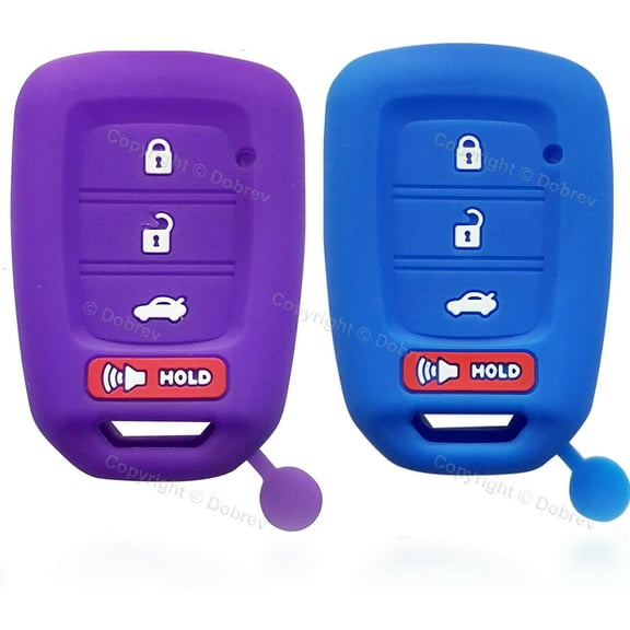 Silicone Rubber Cover Case Protector Fob Entry for Honda Accord CR-V Civic key (blue and purple)