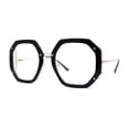 thumbnail image 2 of Luxury Double Rim Octagonal Blue Light Blocking Computer Eyeglasses Black Gold, 2 of 4