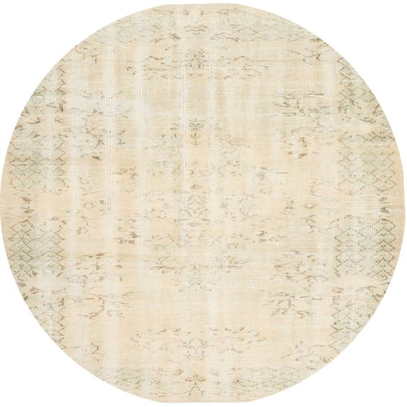Ahgly Company Indoor Round Contemporary Brown Abstract Area Rugs, 6' Round