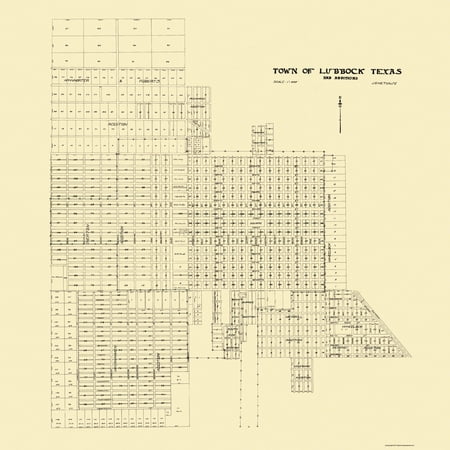 Historic City Map - Lubbock Texas - Metcalfe 1920 - Vintage Wall Art