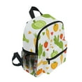 thumbnail image 2 of FORMRS School Backpack with Front Zippered Pocket 12" Student Travel Daypack, White Vegetables Pattern, 2 of 6