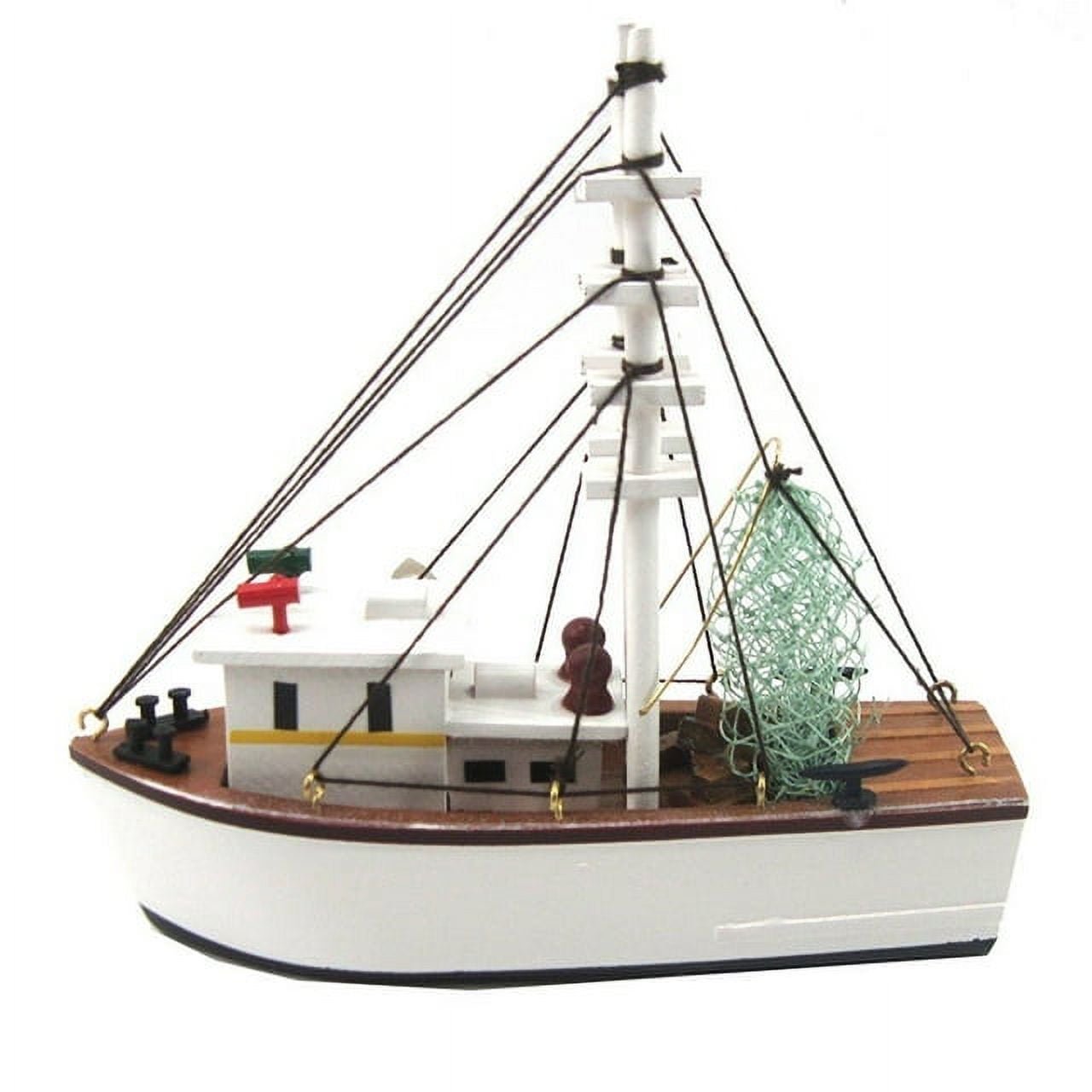 Wood Nautical 6.25 Inch Fully Assembled Shrimp Fishing Boat