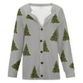 thumbnail image 7 of Christmas Sweaters For Women Funny Button Down Festive Coat Xmas Santa Christmas Tree Printed Cable Knit Pullover Grey, XXL, 7 of 7