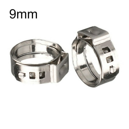 

25pcs Stainless Steel Hose Clamps Single Ear Stepless for Sealing Various Hoses