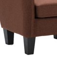 thumbnail image 3 of Benjara Jiya 28 Inch Modern Accent Armchair, Foam Seat and Back, Brown Linen, 3 of 5