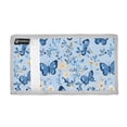 thumbnail image 2 of JIALIOU Nylon Trifold Card Wallet with ID Window Zipper Pocket for Men Women Teen Blue Butterflies and Flowers, 2 of 7