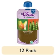 (12 pack) Plum Organics® Stage 2 Organic Baby Food Pear + Pea with Spinach 4oz Pouch