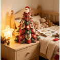 thumbnail image 3 of DIY Quilted Christmas Tree Kit – Handmade Fabric Holiday Tabletop Tree Decor, Vintage Plaid Snowflake Pattern Quilted Tree Sewing Project, 3 of 6