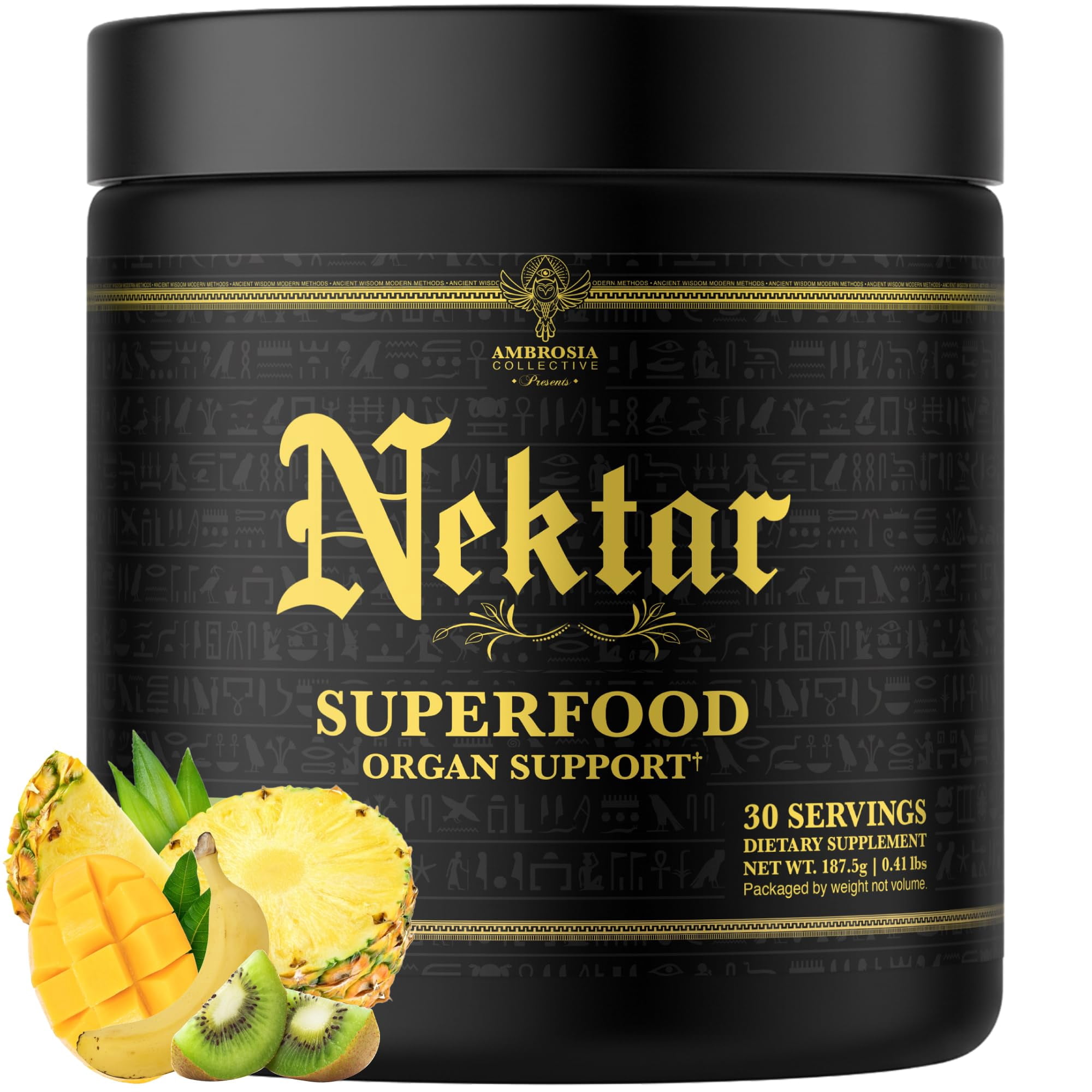 Ambrosia Nektar Superfood Powder, 13 Superfoods for Organ Support, Fruit Symphony, 30 Servings