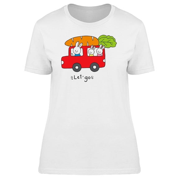 Family Of Rabbits On A Car T-Shirt Women -Image by Shutterstock, Female Small
