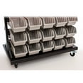 thumbnail image 4 of TRINITY Dual Sided Color Coded Rolling 94 Bin Storage Rack, Orange & Grey, 4 of 7