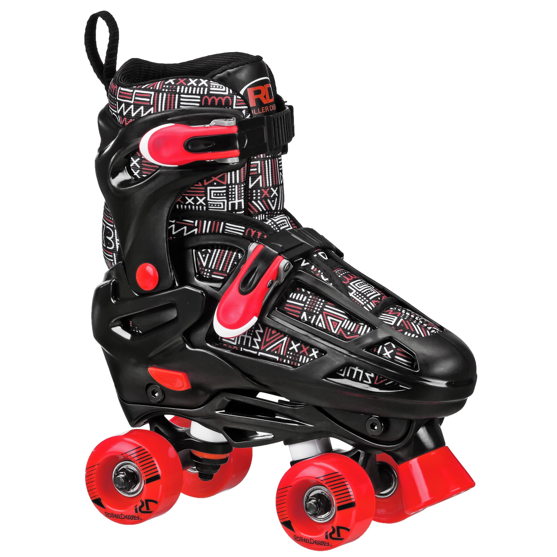 Roller Derby Falcon 2-in-1 Combo Adjustable Quad and Inline Skates, Black/Red, Medium