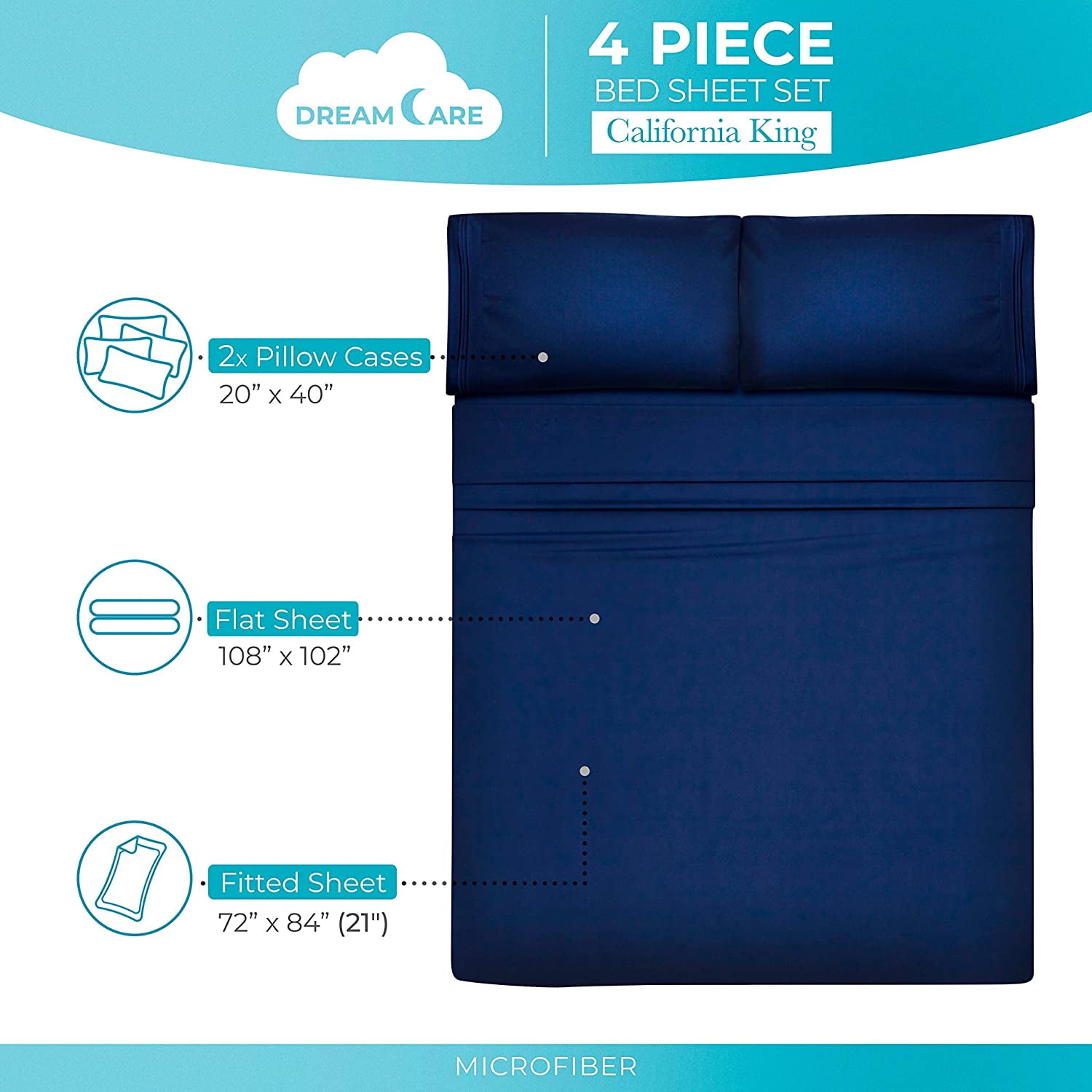 DREAMCARE Twin XL Fitted Sheet - Deep Pocket Fitted Sheet - Fits up to 15  inch Mattress - Deep Pocket Twin XL Sheets - Hotel Luxury - Shrinkage &  Fade