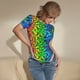 thumbnail image 3 of Balery Multicolored Butterflies Body de cuello redondo de manga corta para mujer Tops de manga corta Tops básicos-Medium, 3 of 7