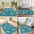 thumbnail image 4 of Area Rugs 4'x6'. Green White Floral Carpet Runner Indoor Outdoor Rugs Home Decor Aesthetic, Farmhouse Retro Botanical Leaves Non Slip Mats Washable Accent Rug for Living Room Bedroom, 4 of 8