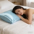 thumbnail image 4 of Sokhug Polyester Envelope Pillowcase for Dorm Room Bedding Soft Velvet,Light Blue,1PC 29.13x18.89in, 4 of 6