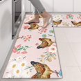 thumbnail image 2 of Kitchen Rugs Sets Of 2,Pink Chicken Floral Pattern Anti Fatigue Kitchen Mat Rugs Non Slip Washable,Decorative Kitchen Floor Mats for Kitchen,Sink,Laundry,17"X47", 2 of 5