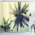 thumbnail image 1 of Ambesonne Palm Tree Shower Curtain, Caribbean Coastline Ocean, 69"Wx84"L, Pale Yellow Green Brown, 1 of 3