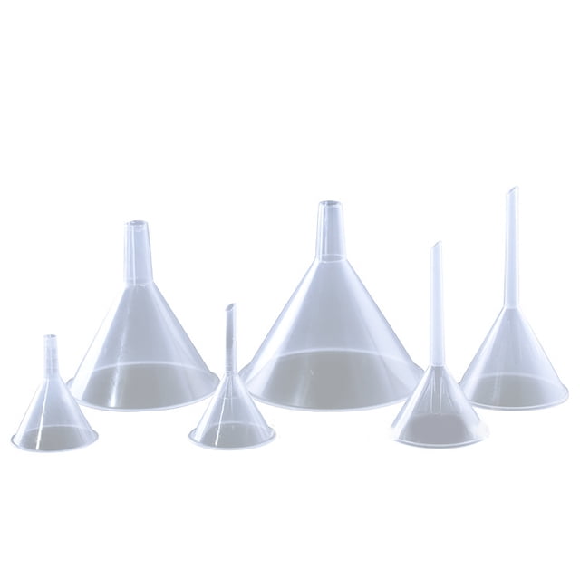 Embudo de plástico de 50 ml, pequeño y portátil, para dispensar líquidos, para aceites esenciales, 100 unidades