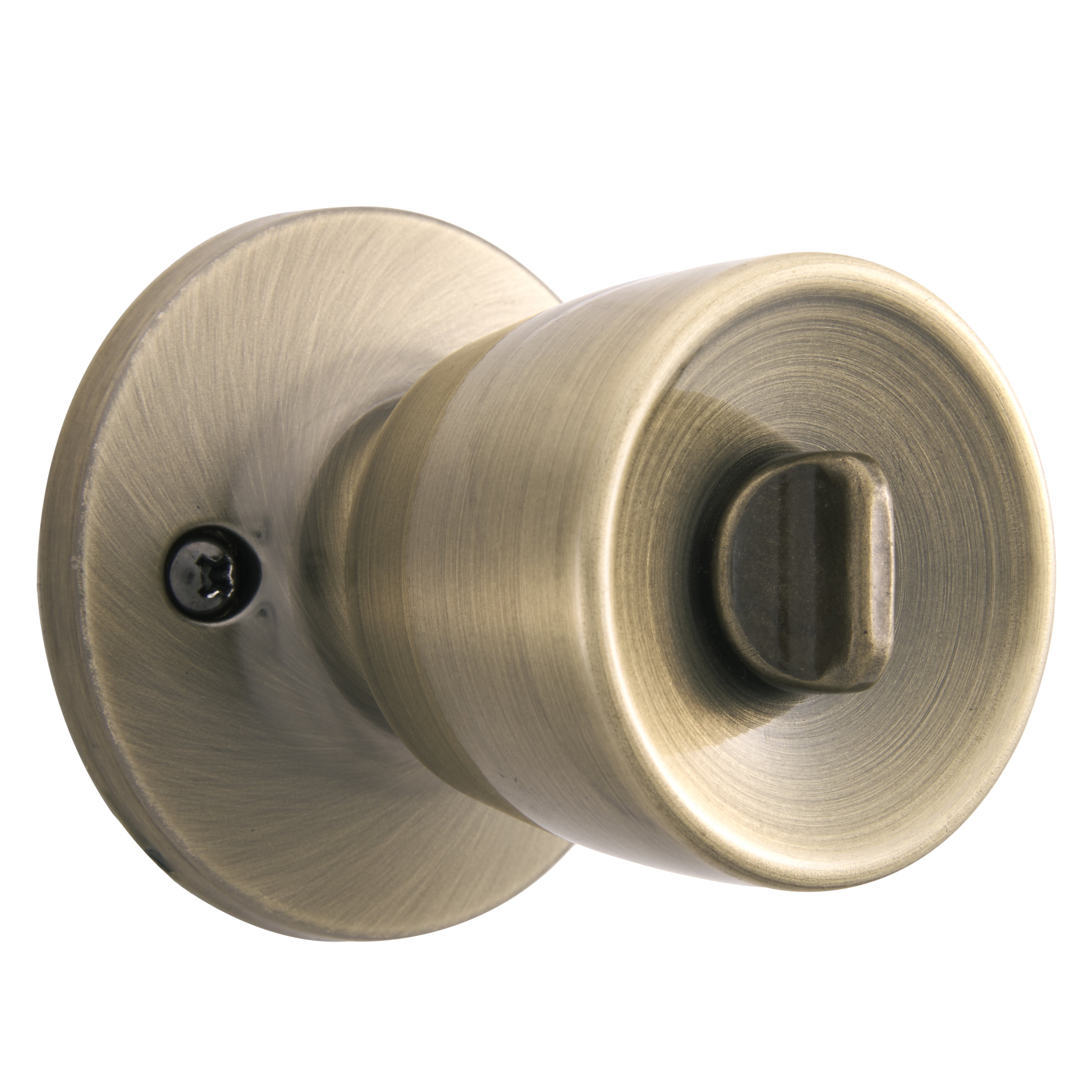 Brinks Keyed Entry Classic Bell Style Doorknob, Antique Brass Finish