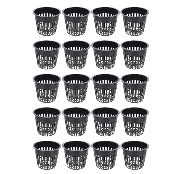 OATIPHO 20Pcs Hydroponic Planting Baskets Black Plastic for Garden and Indoor Cultivation