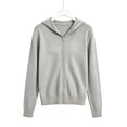 thumbnail image 6 of WQNVRNR Womens Hooded Cardigan- Zip Up Casual Long Sleeve Fall Winter Warm Outerwear Gray Size XL, 6 of 6