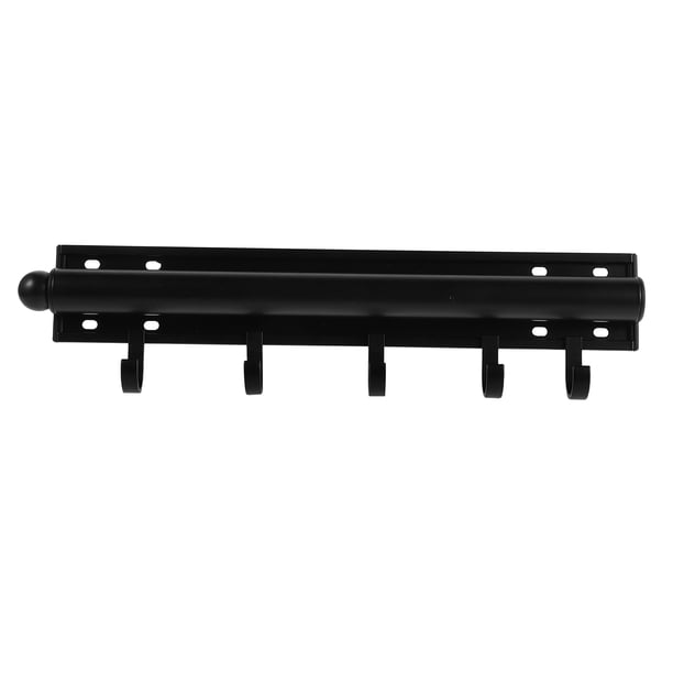 Perchero extraíble para armario con 5 ganchos desmontables, ajustable, negro, para ahorrar espacio, retráctil, para dormitorio, armario de 21 pulgadas