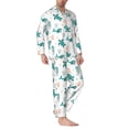 thumbnail image 2 of Salouo Turtles And Seahorses Print Button-Front Long Sleeve Pajama Set for Men, Soft 2Pjs Men's Long Sleeve Sleepwear-XX-Large, 2 of 7