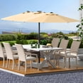 thumbnail image 1 of Gaderth 4 M/13 FT Large Patio Umbrella, Extra Wide Rectangular Outdoor Table Umbrella With 12 Ribs, Crank Lift and UV Protection, Heavy Duty Market Umbrella for Patio Backyard Pool Garden, No Base, 1 of 9