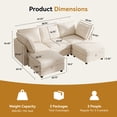 thumbnail image 3 of BedLuxury 97" Modular Sectional Sofa with Storage, U-Shaped Modern Sofa Couch with Movable Ottomans for Living Room, Office, Beige, 3 of 9