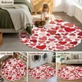 thumbnail image 6 of Red Heart Washable Round Area Rug 8 ft, Valentine's Day, Soft Non Slip Rugs Stain Repellent Indoor Felt Carpet for Living Dining Room Bedroom Home Office, 6 of 9
