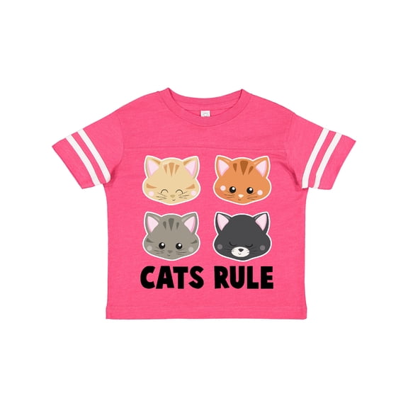 Inktastic Cats Rule with Cat Heads Boys or Girls Toddler T-Shirt