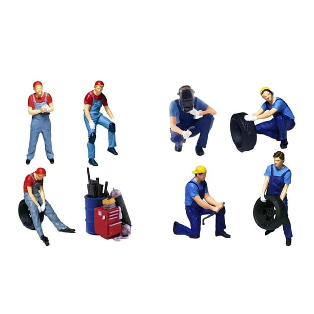 Figuras de Personas en Miniatura Pintadas a Mano a Escala 1/64, Figuras Decorativas de Modelo de Coche Macarena Figuras de personas