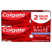 Colgate Optic White Advanced Teeth Whitening Toothpaste, Sparkling White - 3.2 ounce 2 Pack