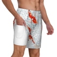 thumbnail image 3 of Picia Koi Fish Corals,Spring Summer pattern Mens Swim Trunks with Compression Liner Stretch Beach Shorts Quick Dry with Zipper Pockets No-Chafing Board Shorts-3X-Large, 3 of 9