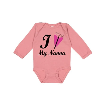 

Inktastic I Love My Nanna Gift Baby Girl Long Sleeve Bodysuit