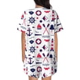 thumbnail image 3 of Bixox Women's Sailing Marine Travel Printed Pajama Set 2 Piece Lounge Set Top and Shorts Soft Pajamas, Shorts with Pockets, 3 of 7