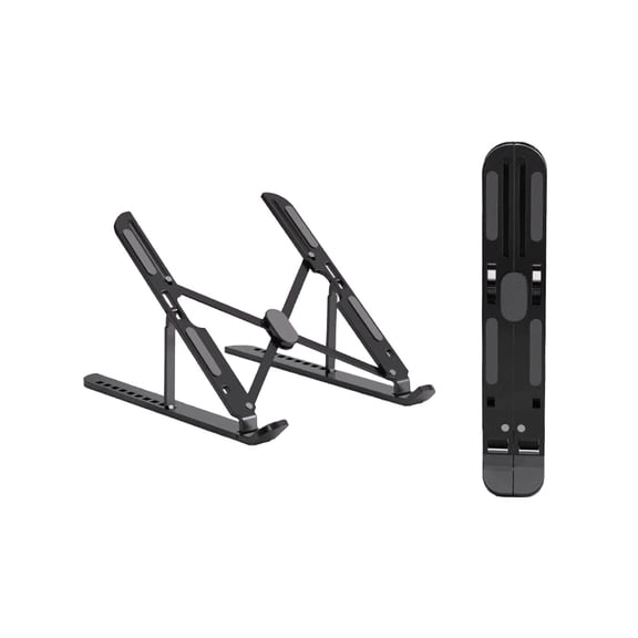 Portable Laptop Stand Aluminum Alloy Foldable Riser with 10 Height Adjustments 360° Rotation Ergonomic Notebook Holder for Desk Home Office Travel Cooling Triangle Support for All Laptops