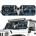 thumbnail image 2 of Uorisanigo Windshield Sun Shade Compatible with Jeep Wrangler TJ JK JL & Gladiator JT-Blocks UV Rays SunVisor Mat,Dead Branch Skull Deer Car Sun Shade Keep Your Vehicle Cool, 1Pc, 2 of 7