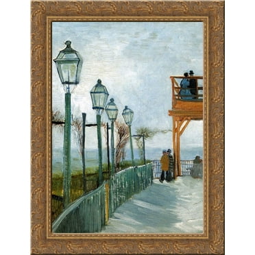 Belvedere Overlooking Montmartre 24x20 Gold Ornate Wood Framed Canvas Art by Vincent van Gogh