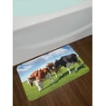 thumbnail image 2 of Cattle Bath Mat, Various Colored Herd of Cows Grazing on Pasture Nature Themed Digital Image Print, Plush Bathroom Decor Mat with Non Slip Backing, 29.5" X 17.5", Multicolor, by Ambesonne, 2 of 2