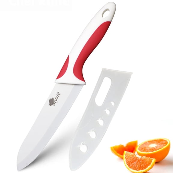 6-inch Ceramic Knife Rustproof Chef Knife with Comfortable Handle,Household Kitchen Knife Cutting Tool,Red