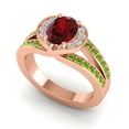thumbnail image 2 of 2.35 Carat Beautiful Oval Cut Garnet & Peridot Gemstone Bridal Ring for Ladies Solid 14K Rose Gold Size 7.5 by Diamond-Capitals, 2 of 8