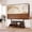 Brown, variant on FITUEYES Rolling TV Stand with Wheels for 70-100 inch TVs,with Two Wooden Large Storage,Black