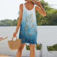 thumbnail image 4 of WTOBBY Women's Floral Print Sleeveless Scoop Neck Sun Dress with Back Tie Detail for Beach & Vacation,Light Blue L, 4 of 5