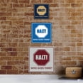 thumbnail image 2 of Signs ByLITA Square Halt! Who Goes There? Sign (Brushed Gold) - Small, 2 of 6