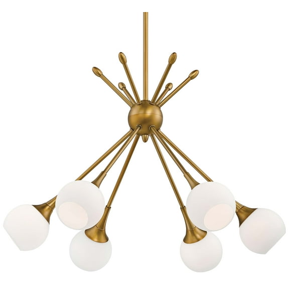 P1806-248-George Kovacs Lighting-Pontil - Six Light Chandelier-Honey Gold Finish