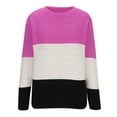 thumbnail image 5 of BVOFAR Sweaters for Women Trendy Long Sleeve Color Block Tops Cozy Lightweight Crew Neck Pullover Fall Winter Travel Jumpers, 5 of 6